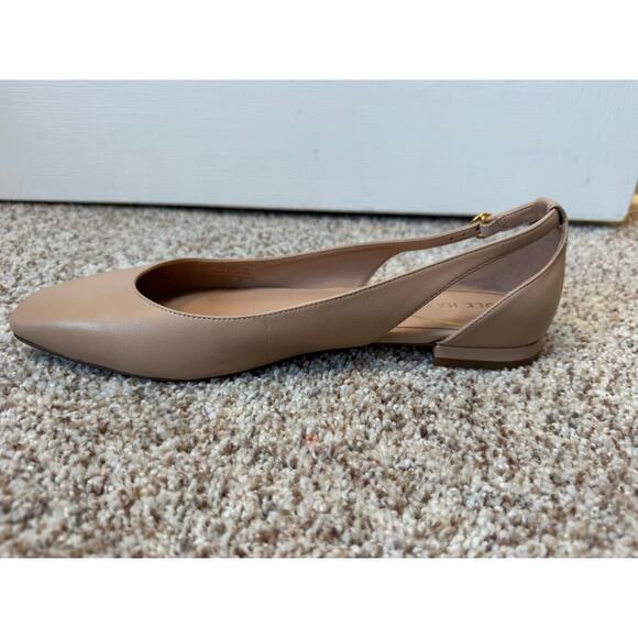 COLE HAAN Bria Flat Slingback Cutout Square Toe Brush Beige leather shoe, 11 - Picture 11 of 11